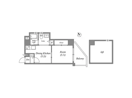 TS-SQUARE天神橋(1DK/4階)の間取り写真