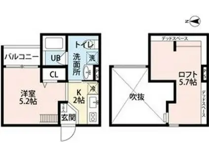 ALLURE(1K/1階)の間取り写真