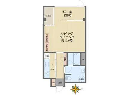 リエス千駄木(1LDK/2階)の間取り写真