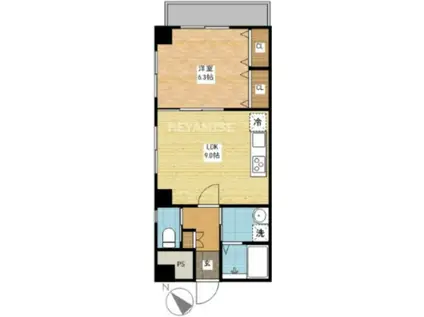 アミティ桜(1LDK/8階)の間取り写真