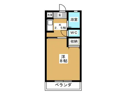 ヤナセコーポ3号館(1K/2階)の間取り写真