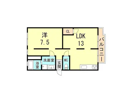 エード白川(1LDK/5階)の間取り写真