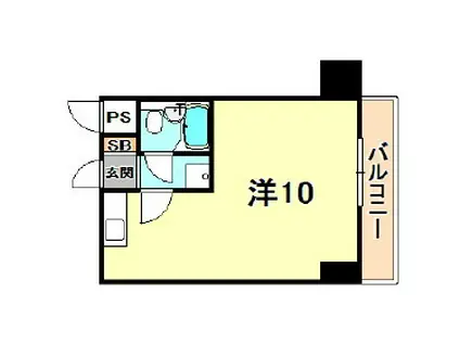ライオンズマンション三宮(ワンルーム/9階)の間取り写真