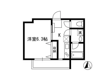 カーサ ディ ルーチェ(1K/2階)の間取り写真