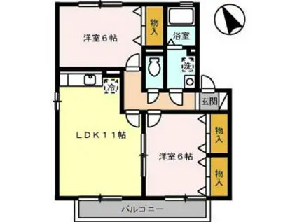 セジュール深川 A棟(2LDK/1階)の間取り写真