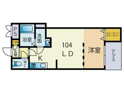GRANPASEO大濠(1LDK/1階)の間取り写真