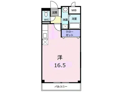 エトワール(ワンルーム/1階)の間取り写真