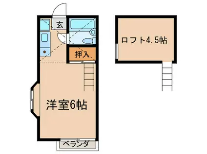 池上シルクハイム(ワンルーム/2階)の間取り写真