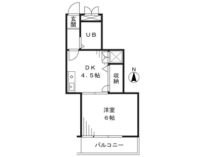 ヴィラサンベール(1DK/3階)の間取り写真