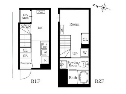プレニーズ護国寺プレミア(1DK/1階)の間取り写真