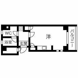 04ENSHOW QUATTRO(ワンルーム/5階)の間取り写真