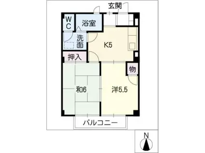サンシャイン長良 III(2K/2階)の間取り写真