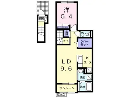 ピノ・ベレーザ(1LDK/2階)の間取り写真