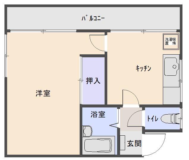 マルイA(1DK/2階)の間取り写真