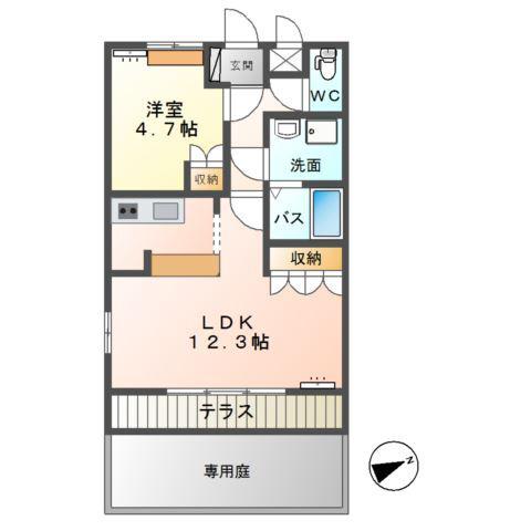 LA・MER(1LDK/1階)の間取り写真