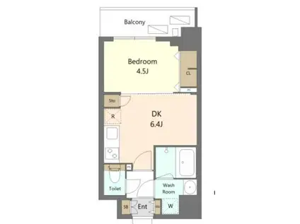 S-RESIDENCE新宿早稲田AVELIS(1DK/4階)の間取り写真