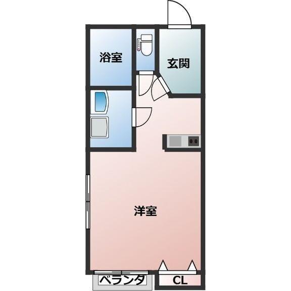 グリーンハイツ21(ワンルーム/1階)の間取り写真