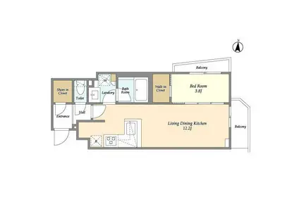 ARKMARK練馬(1LDK/2階)の間取り写真