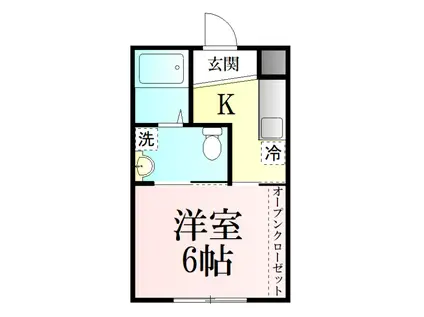 セイントサム鹿野(1K/3階)の間取り写真