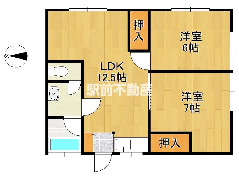 コスモ高木瀬西(2LDK/2階)の間取り写真