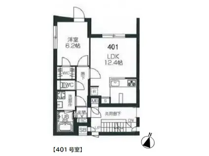 LUCENT COURT 早稲田 ルーセントコート早稲田(1LDK/4階)の間取り写真