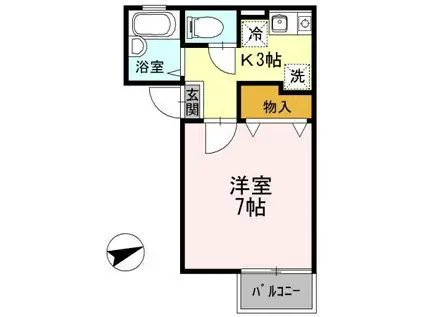 セジュール ローゼII(1K/1階)の間取り写真