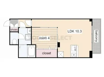 ブランブリエ東山ドゥーエ(1LDK/10階)の間取り写真