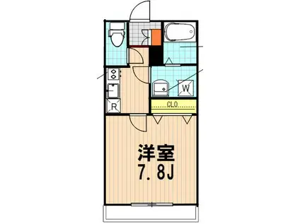 サンセリテ調布(1K/1階)の間取り写真