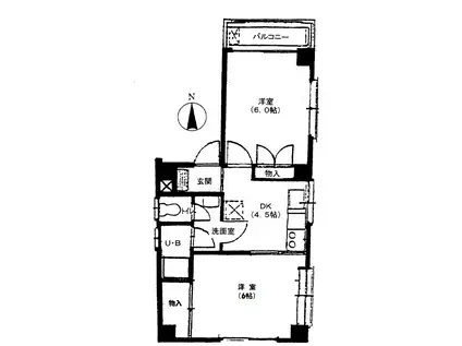 西荻佐藤ハイム(2DK/1階)の間取り写真