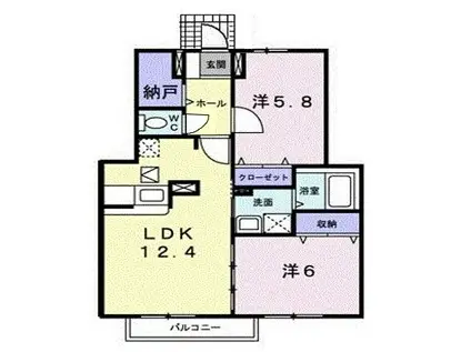 グレイスコート21壱番館(2LDK/1階)の間取り写真