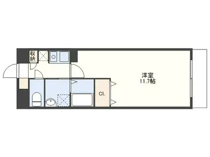 THE RESIDENCEPARK佐賀駅南I(1K/5階)の間取り写真