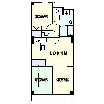 グリーンヒル藤が丘G(3LDK/4階)の間取り写真