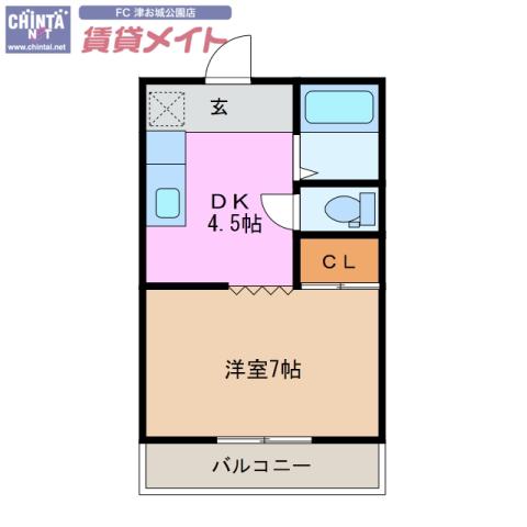 ロフト・カトー(1DK/1階)の間取り写真