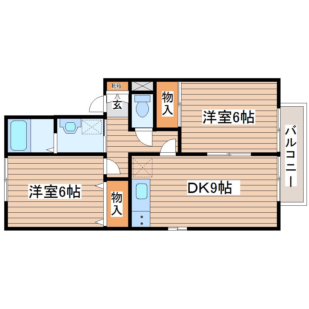 グレースコート弐番館(2LDK/1階)の間取り写真