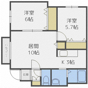 アンジェラスL・A(2LDK/4階)の間取り写真