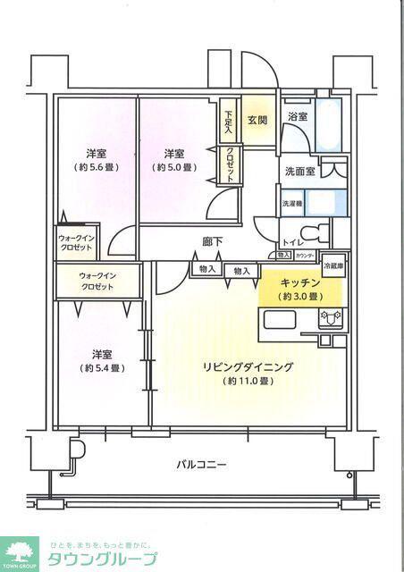 デュオヒルズ東川口(3LDK/10階)の間取り写真