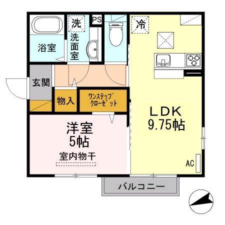グランツA(1LDK/1階)の間取り写真