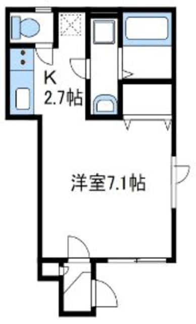 ルピアI(1K/1階)の間取り写真