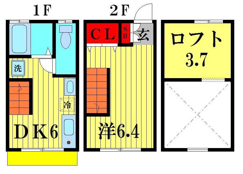 ティロ フィナーレ 松戸A(1DK/1階)の間取り写真