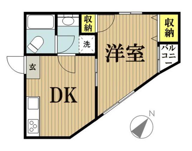 クリオ町田(1DK/1階)の間取り写真