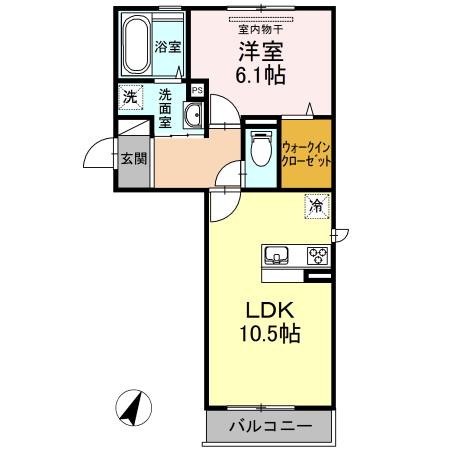 ガーデン五反田(1LDK/3階)の間取り写真