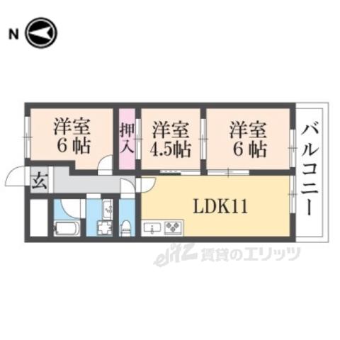 ライゼックス長浜2(3LDK/3階)の間取り写真