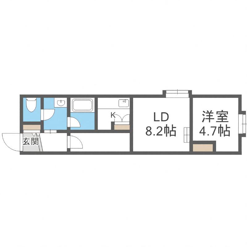 W912(1LDK/2階)の間取り写真