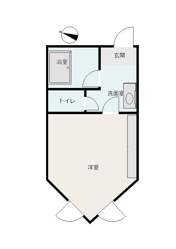コーポ森の家(ワンルーム/1階)の間取り写真