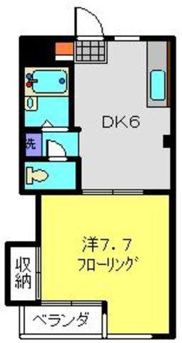 ローズハイツ(1DK/3階)の間取り写真