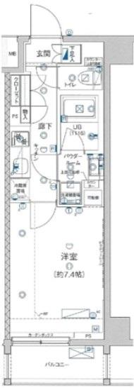 GENOVIA板橋ウエスト GREEN VEIL(1K/4階)の間取り写真