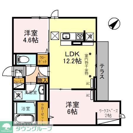 ムーンダスト美園(2LDK/3階)の間取り写真