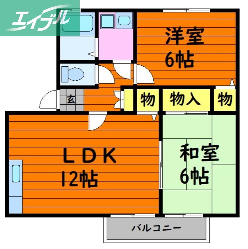 プレジャーライフ(2LDK/2階)の間取り写真
