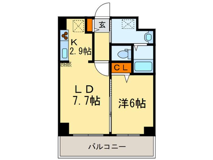ドーリス 北7条館(1LDK/4階)の間取り写真