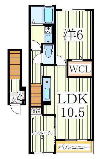 さくらフェリーチェII(1LDK/1階)の間取り写真